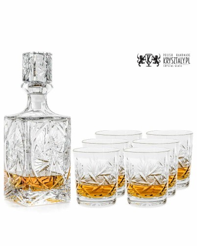 Zestaw do whisky: kryształowa karafka + kryształowe szklanki do whisky 6szt Młynek MZ10