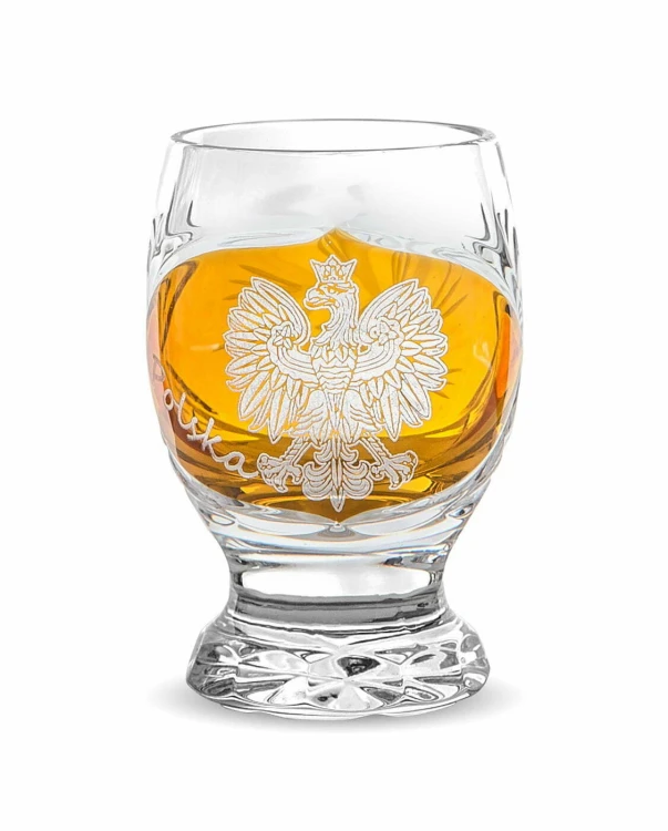 Kieliszki kryształowe do wódki 45ml motyw Polska