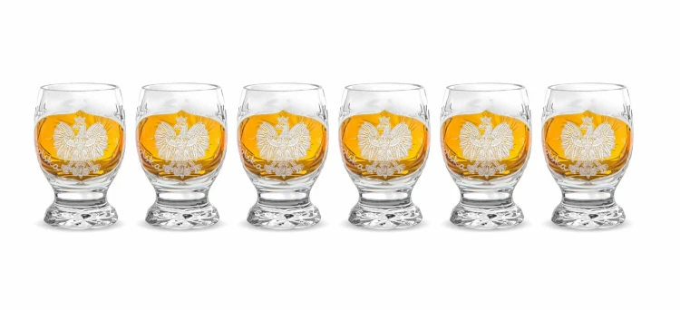 Kieliszki kryształowe do wódki 45ml motyw Polska