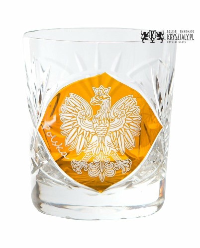 Szklanki kryształowe do whisky 260ml motyw Polska 6szt