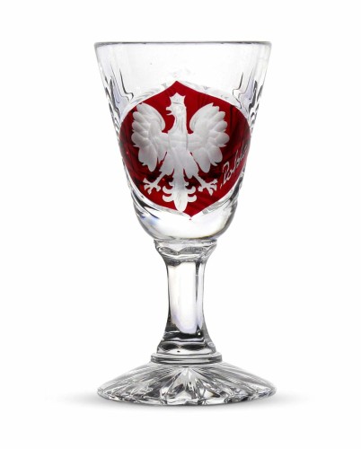 Kieliszki kryształowe do wódki 25ml motyw Polska 6szt