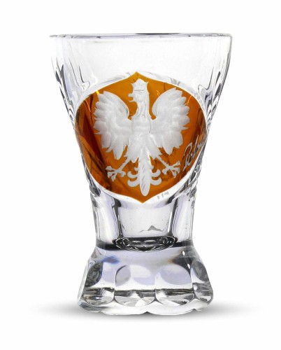 Kieliszki kryształowe do wódki 25ml motyw Polska 6szt