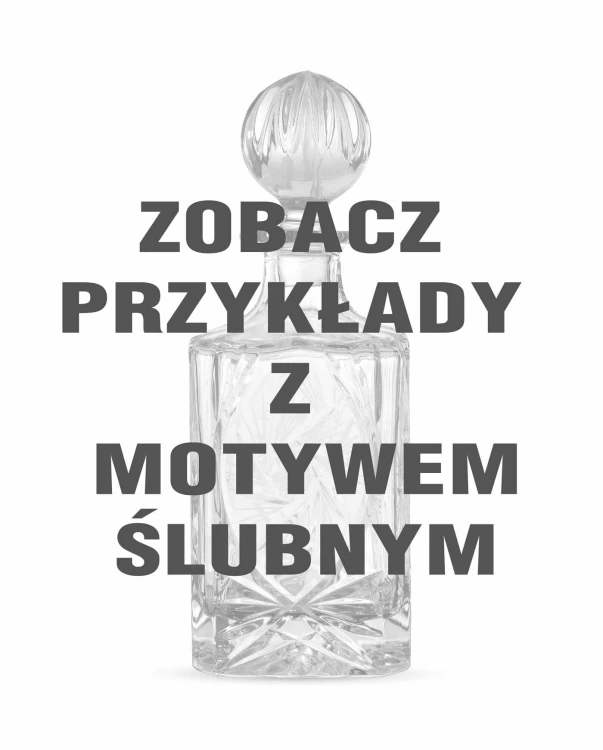 Kryształowa karafka do whisky z grawerem 750ml Młynek MK90 - Pamiątka Ślubu