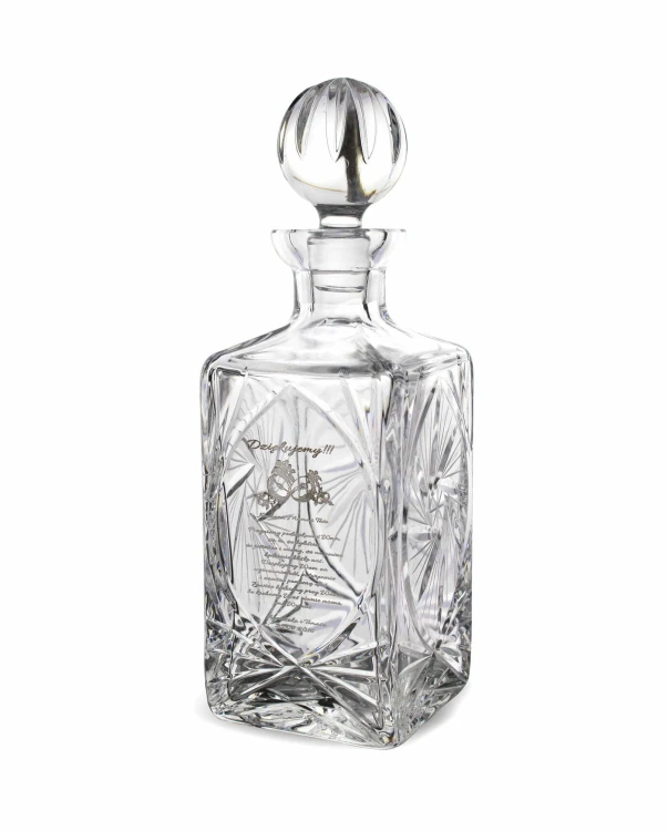 Kryształowa karafka do whisky z grawerem 750ml Młynek MK90 - Pamiątka Ślubu
