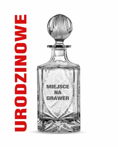 Kryształowa karafka do whisky z grawerem urodzinowym 750ml Młynek MK90