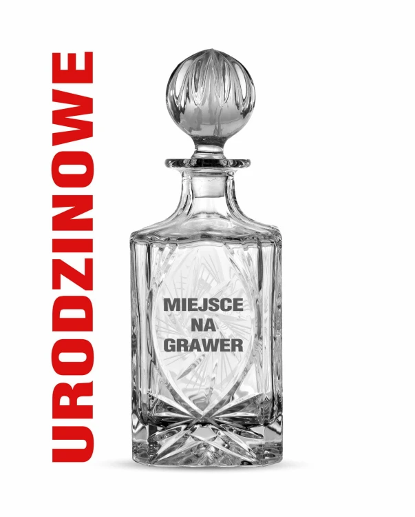 Kryształowa karafka do whisky z grawerem urodzinowym 750ml Młynek MK90