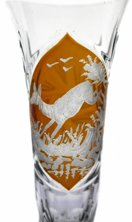 Kryształowe kieliszki do szampana myśliwskie 140ml Młynek MK71 6szt - prezent dla myśliwego