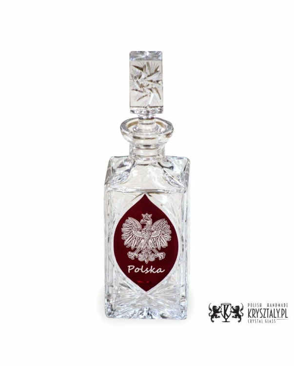 Kryształowa karafka i szklanki do whisky grawer POLSKA - 9601