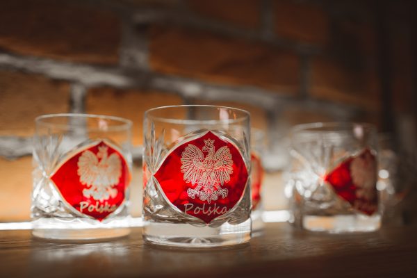 Kryształowa karafka i szklanki do whisky grawer POLSKA - 9601