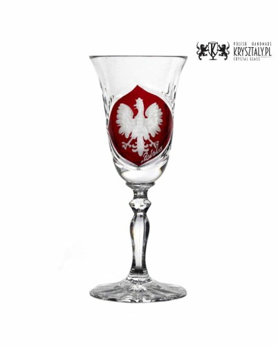 Kieliszki kryształowe do wódki, nalewek 45ml motyw Polska MK10 6szt