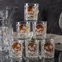 Prezent dla myśliwego – kryształowe szklanki do whisky z motywem myśliwskim bursztynowe MK80 6szt