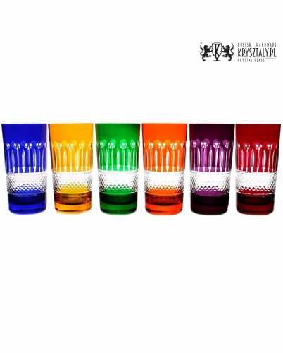 Szklanki kryształowe 340ml French Kolorowe FK82 6szt