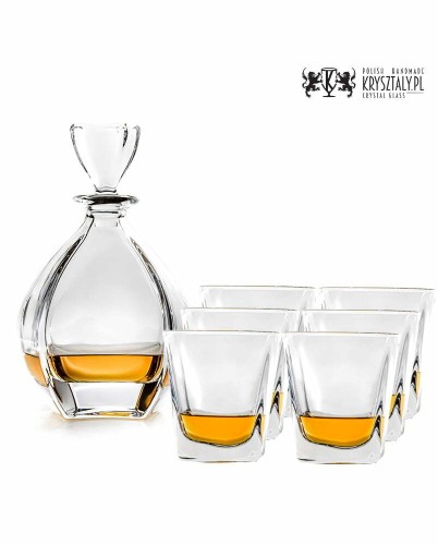 Zestaw do whisky: kryształowa karafka + kryształowe szklanki do whisky 6szt Crystalline Laguna