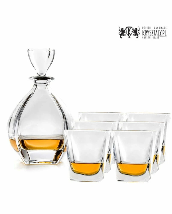 Zestaw do whisky: kryształowa karafka + kryształowe szklanki do whisky 6szt Crystalline Laguna