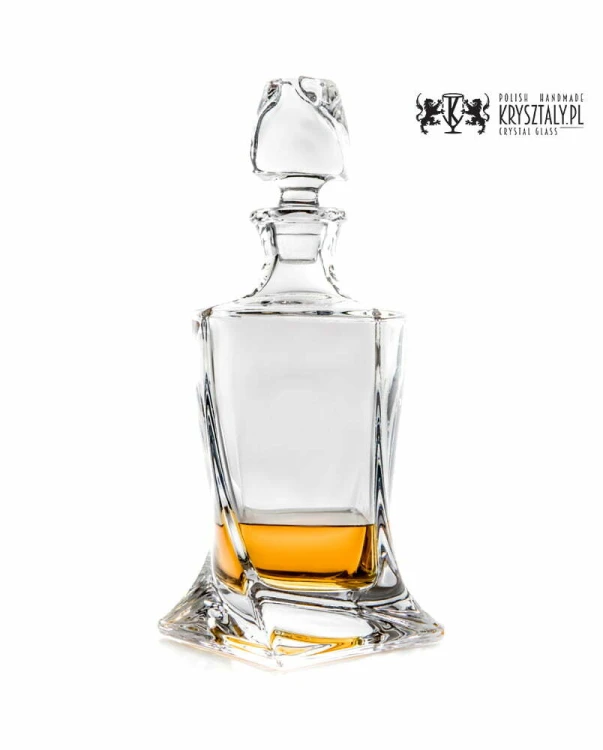 Zestaw do whisky: kryształowa karafka + kryształowe szklanki do whisky 6szt Crystalline Quadro