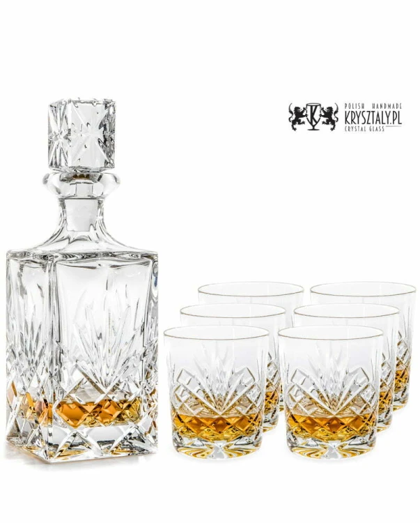 Zestaw do whisky: kryształowa karafka + kryształowe szklanki do whisky 6szt Classico CZ10
