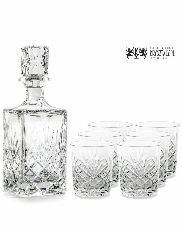 Zestaw do whisky: kryształowa karafka + kryształowe szklanki do whisky 6szt Classico CZ10
