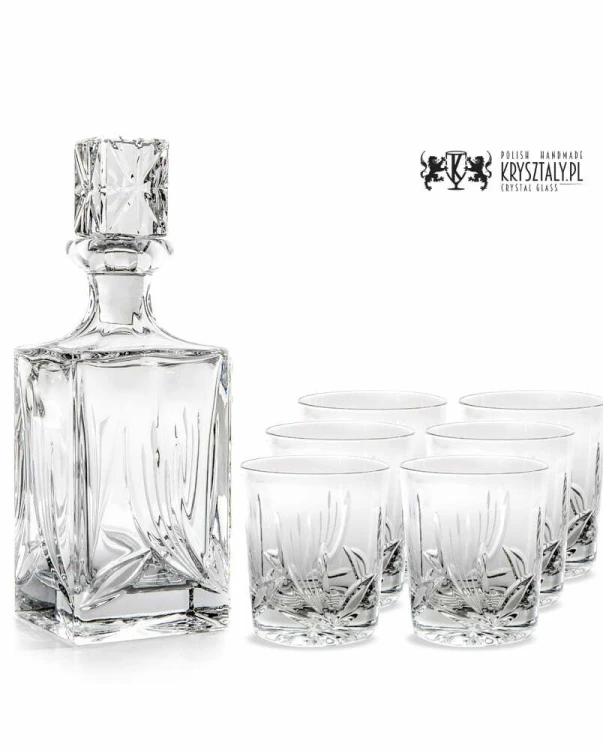 Zestaw do whisky: kryształowa karafka + kryształowe szklanki do whisky 6szt w opakowaniu prezentowym Nature NZ11