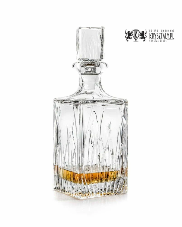 Zestaw do whisky: kryształowa karafka + kryształowe szklanki do whisky 6szt w opakowaniu prezentowym Trawa TZ11
