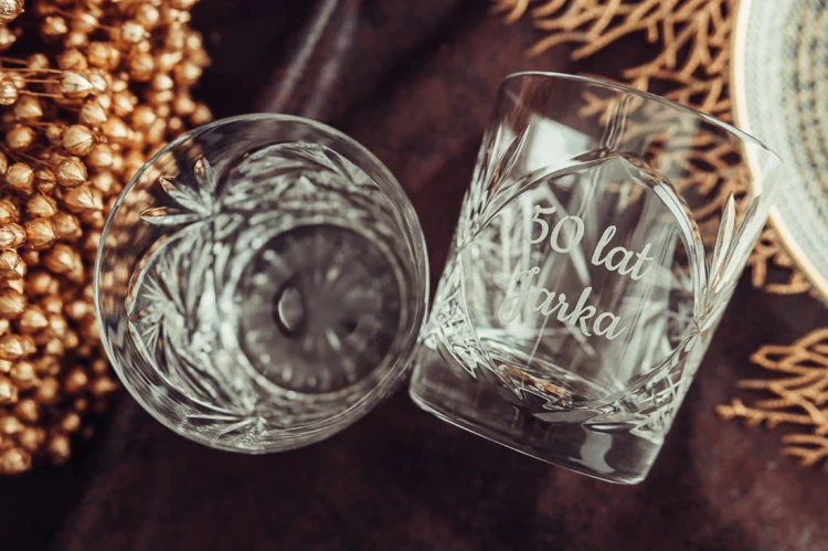 Kryształowe szklanki do whisky z grawerem 260ml Młynek MK80E 2szt