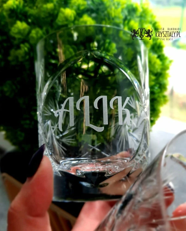 Kryształowe szklanki do whisky z grawerem 260ml Młynek MK80E 2szt
