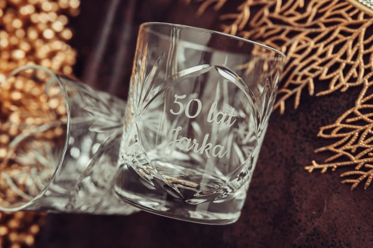 Kryształowe szklanki do whisky z grawerem 260ml Młynek MK80E 2szt