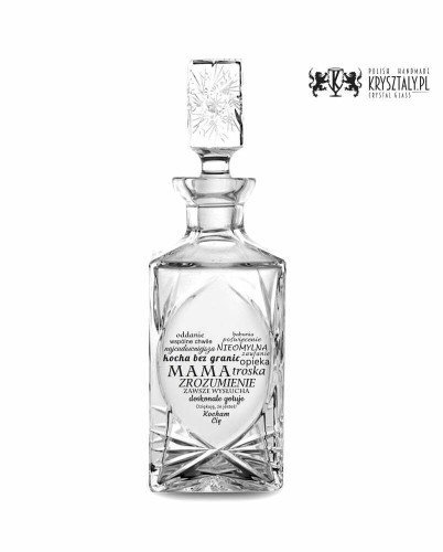Kryształowa karafka do whisky z grawerem 750ml Młynek MK90- prezent na Dzień Mamy