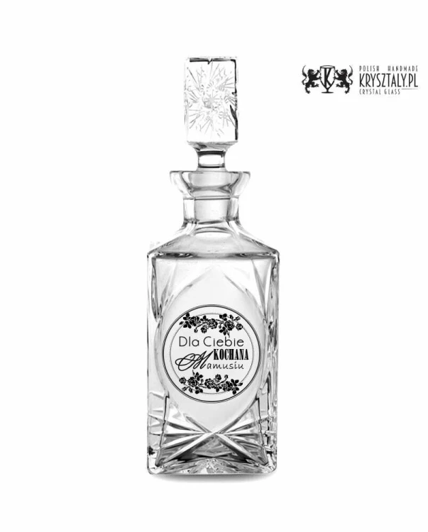 Kryształowa karafka do whisky z grawerem 750ml Młynek MK90- prezent na Dzień Mamy