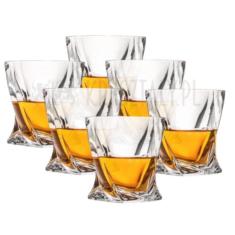 Kryształowe szklanki do whisky 340ml Bohemia Quadro 6szt