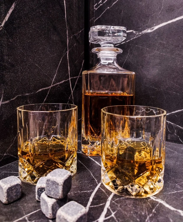 Zestaw do whisky: kryształowa karafka+ kryształowe szklanki do whisky 6szt Crystalline Opera