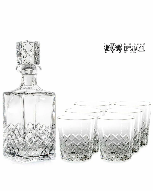 Zestaw do whisky: kryształowa karafka + kryształowe szklanki do whisky 6szt Melody LZ10