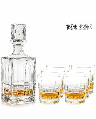 Zestaw do whisky: kryształowa karafka + kryształowe szklanki do whisky 6szt Glory GZ10