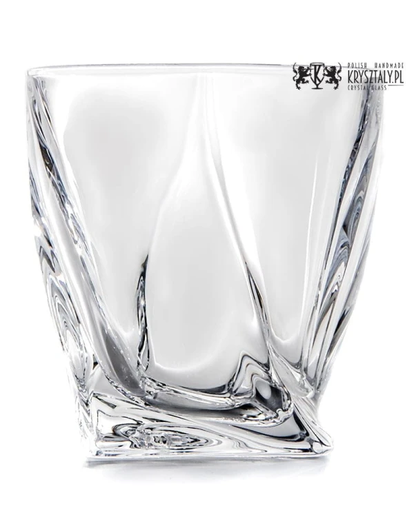 Kryształowe szklanki do whisky z grawerem 340ml Quadro 2szt