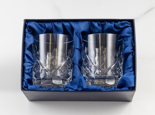 Prezent na ślub: kryształowe szklanki do whisky z grawerem 260ml Elixir EK80E 2szt w opakowaniu prezentowym