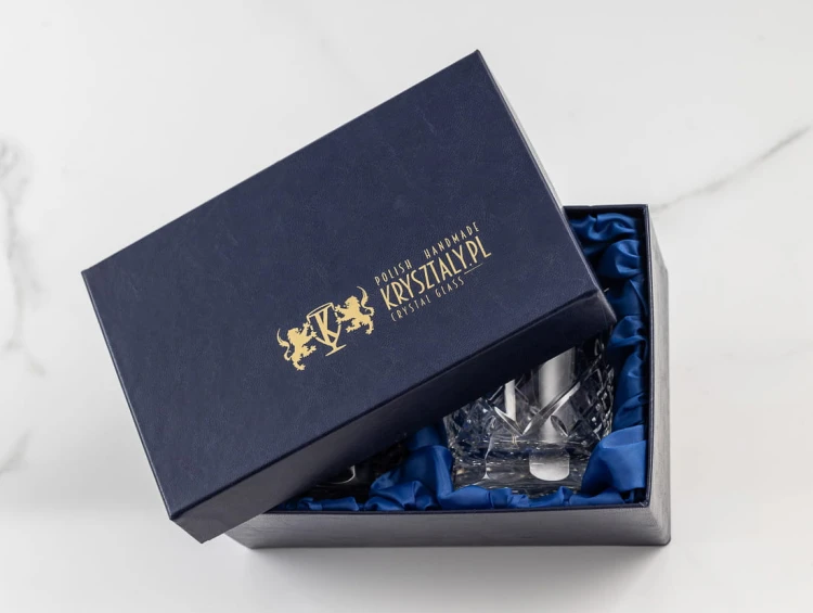 Prezent na ślub: kryształowe szklanki do whisky z grawerem 260ml Elixir EK80E 2szt w opakowaniu prezentowym