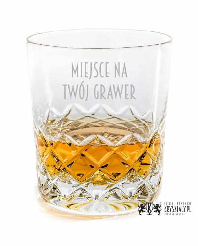 Kryształowe szklanki do whisky z grawerem 300ml Melody LK80E 2szt prezent na ślub
