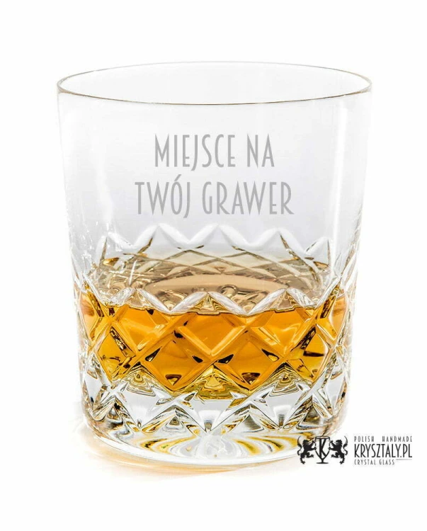 Kryształowe szklanki do whisky z grawerem 300ml Melody LK80E 2szt prezent na ślub