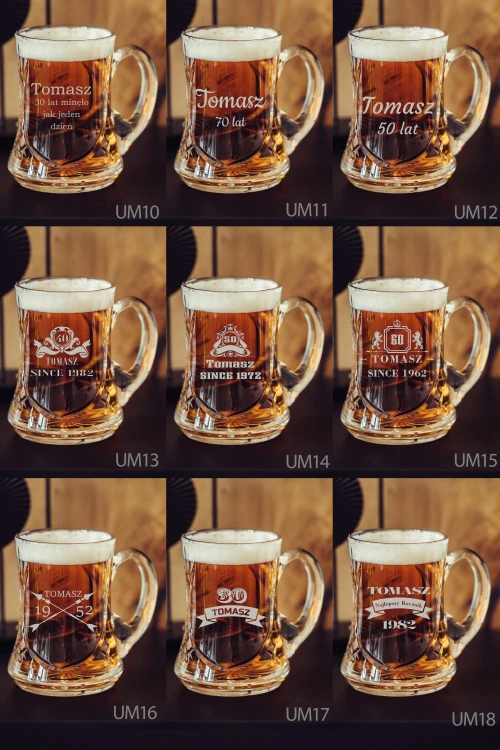 Kryształowy kufel do piwa z grawerem 500ml Młynek MK88E