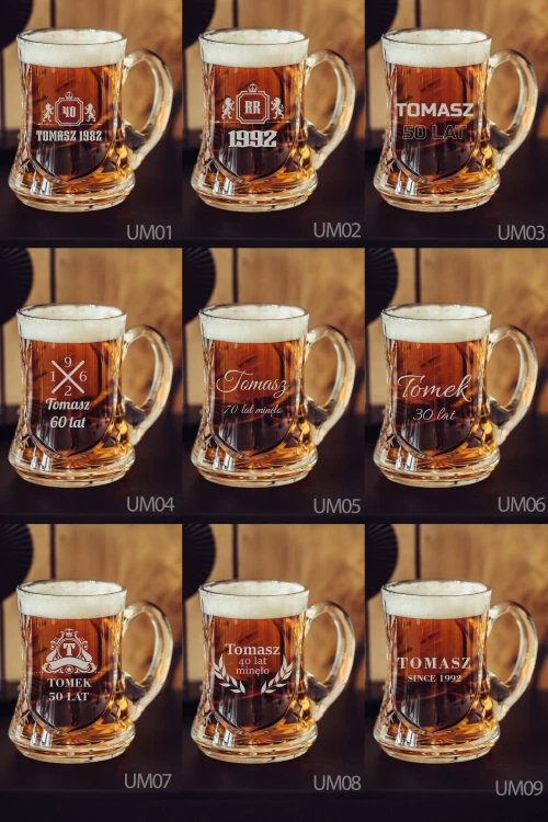 Kryształowy kufel do piwa z grawerem 500ml Młynek MK88E