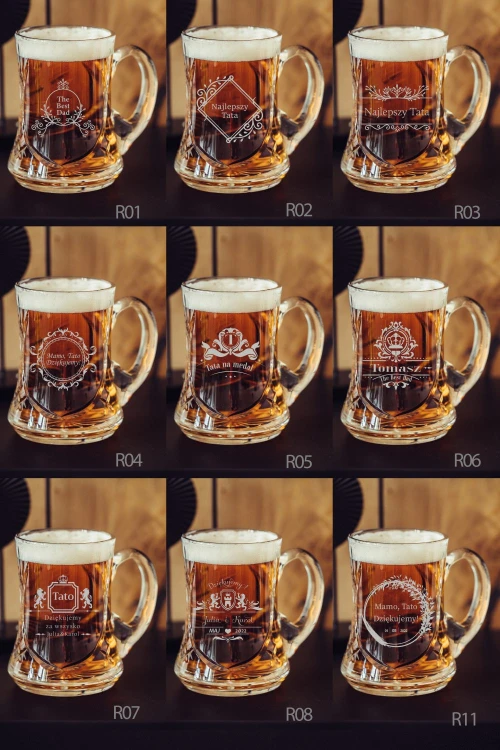 Kryształowy kufel do piwa z grawerem 500ml Młynek MK88E