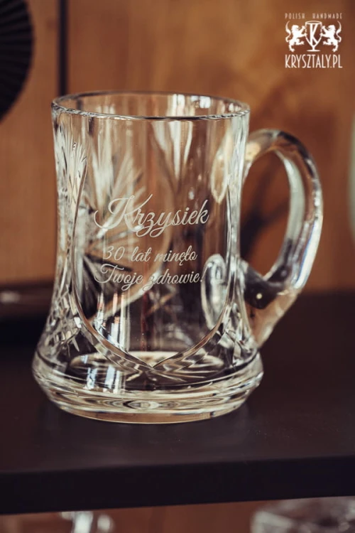 Kryształowy kufel do piwa z grawerem 500ml Młynek MK88E