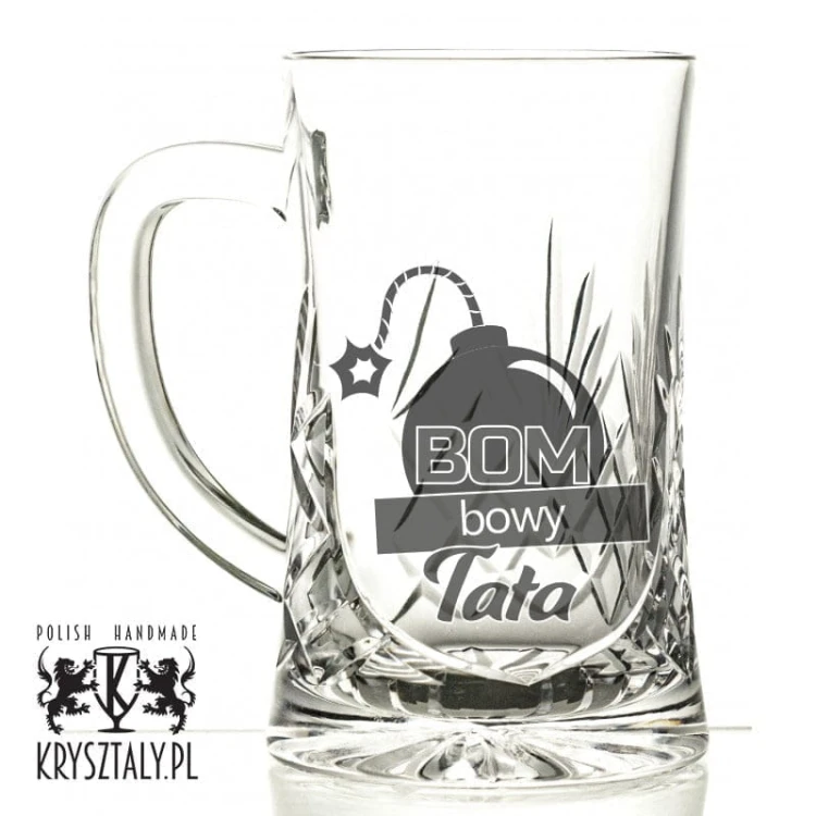 Kryształowy kufel do piwa z grawerem 600ml Classico CK88E