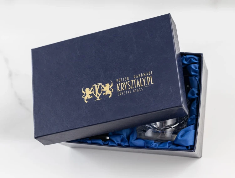 Kryształowe szklanki do whisky 260ml Młynek MK80 2szt + opakowanie ozdobne z eko skóry