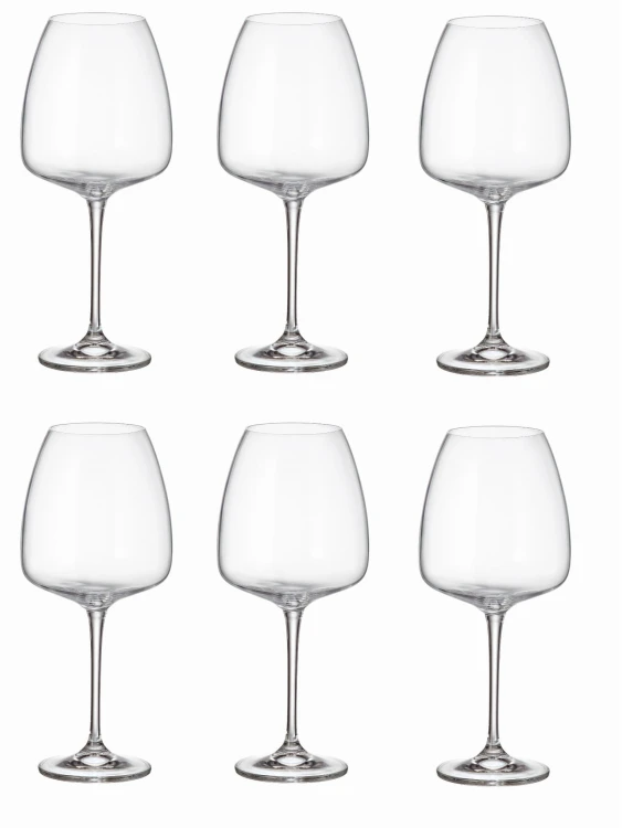 BOHEMIA Komplet 6 sztuk kieliszków do wina czerwonego 770 ml ANSER ALIZZE Crystalline