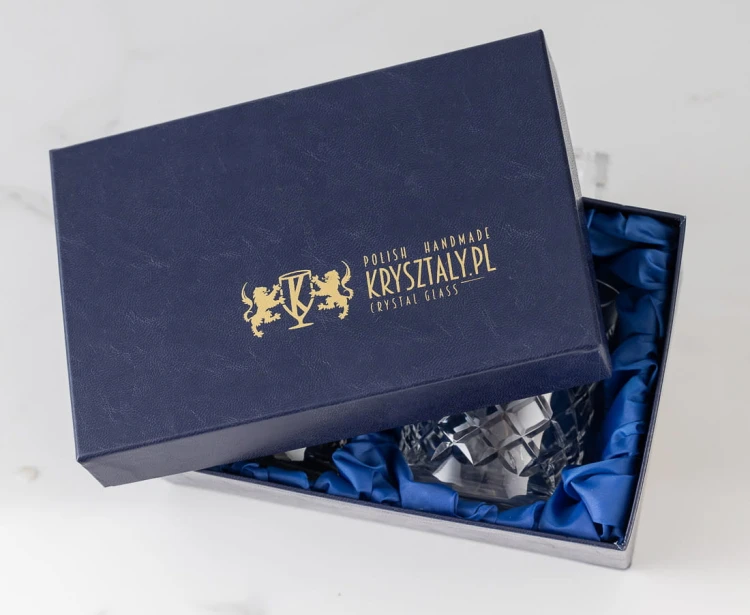 Kryształowe szklanki do whisky brandy 2szt 300ml King KK81 w pudełku prezentowym