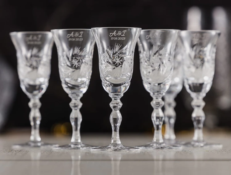Kryształowe kieliszki do wódki z grawerem 45ml Młynek MK10 2szt