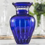 Duży wazon kryształowy Simple Kobaltowy 30cm