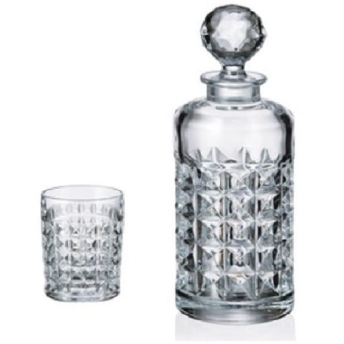 Zestaw do whisky: kryształowa karafka+ kryształowe szklanki do whisky 6szt Crystalline Diamond