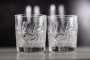 Kryształowe szklanki do whisky z grawerem 300ml Młynek MK80 2szt + opakowanie ozdobne z eko skóry