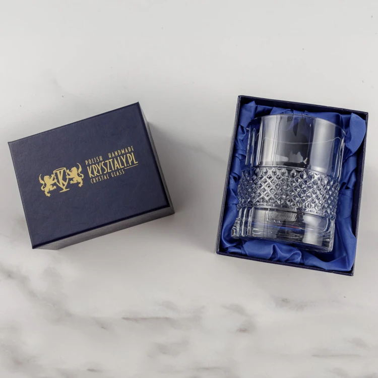 Kryształowe szklanka do whisky  Brillante 260ml 1szt w pudełku prezentowym z eko-skóry